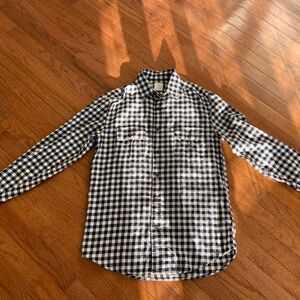 Crewcuts Navy and White Plaid Flannel Shirt